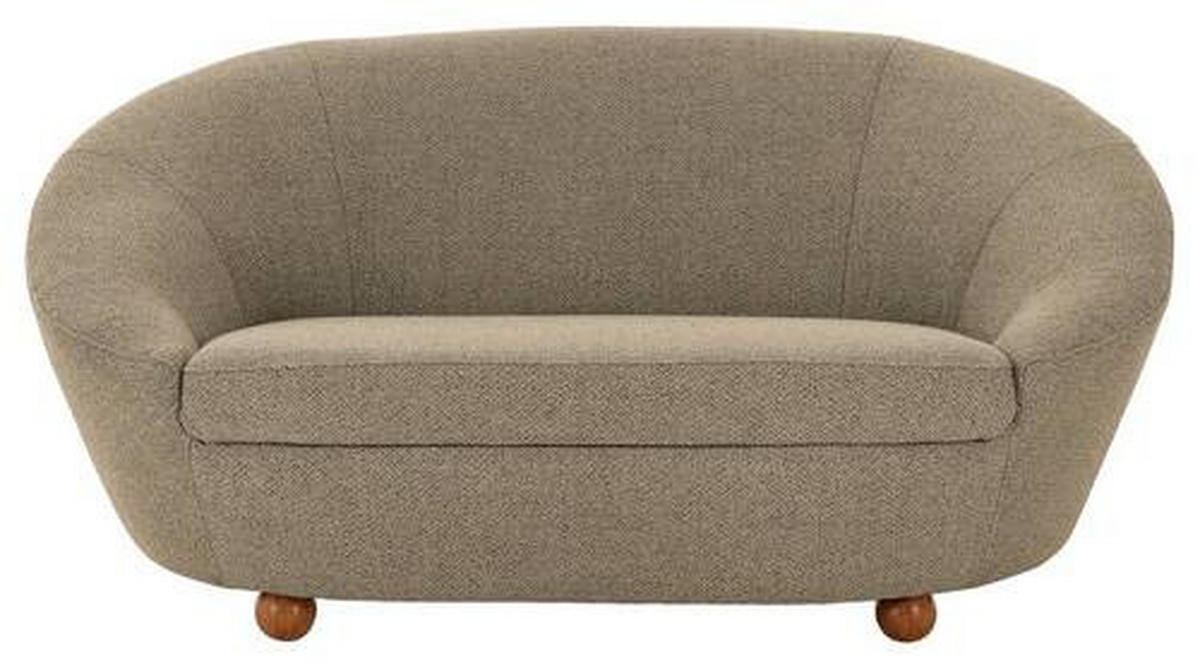 2-SITZER-SOFA Webstoff Braun, Grau, Beige  - Eichefarben/Beige, Design, Holz/Textil (178/82/114cm) - LOOKS by W.Joop