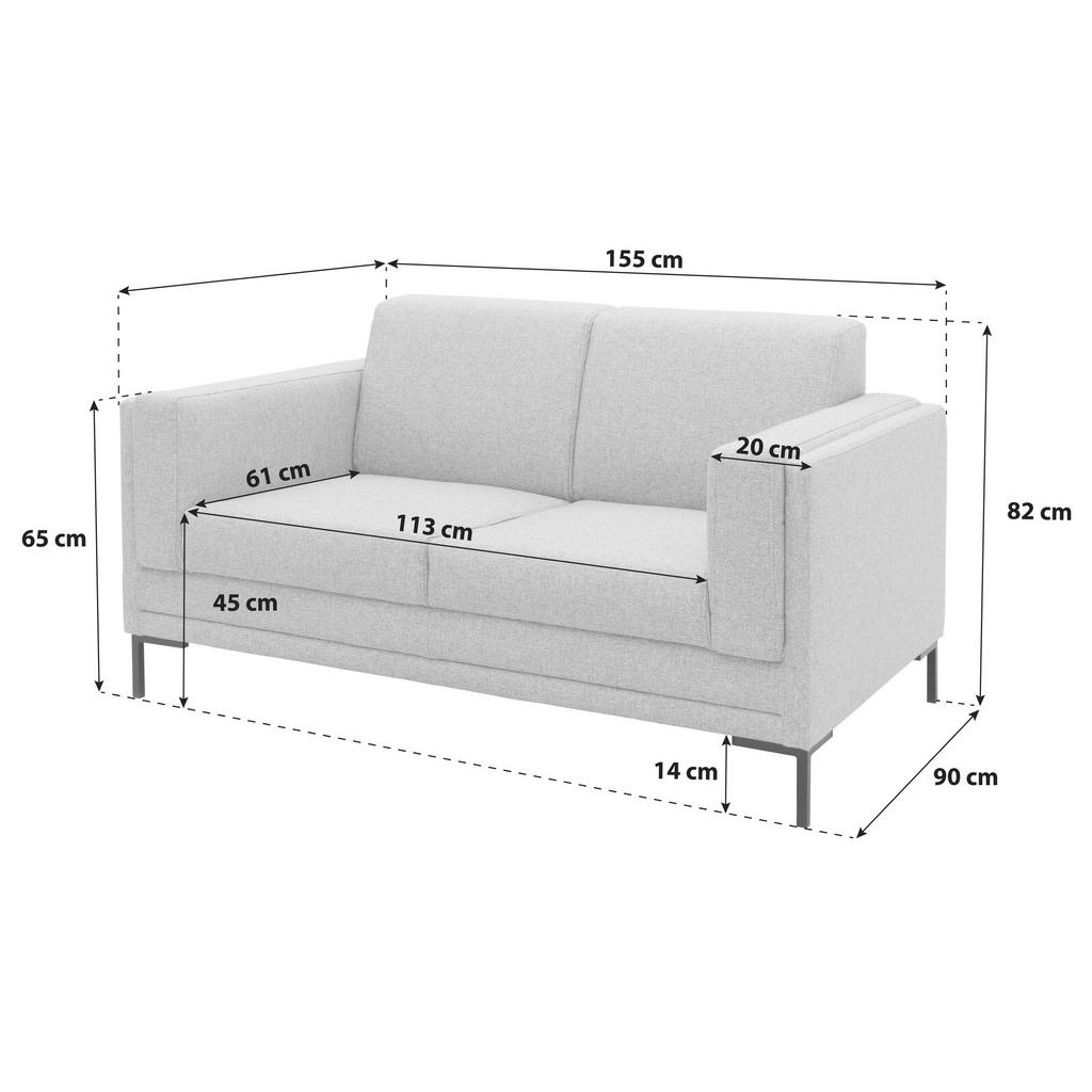 Thumbnail - Looks by W.Joop 2-Sitzer-Sofa Looks Vii, Anthrazit, Textil, Uni, 155x82x90 cm, Made in EU, FSC Mix, Stoffauswahl, Rücken...