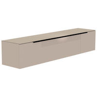 LOWBOARD  210/41/45 cm  Beimöbel erhältlich, hängend, Abdeckplatte aus Glas  - Sandfarben/Schwarz, Design, Glas/Holzwerkstoff (210/41/45cm) - Moderano