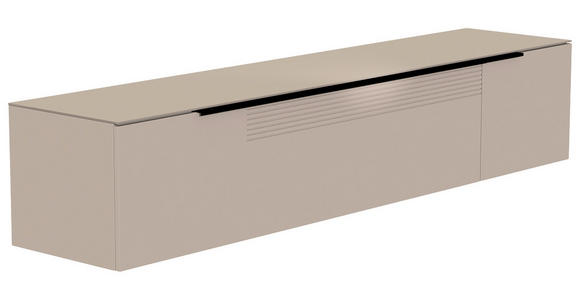 LOWBOARD  210/41/45 cm  Beimöbel erhältlich, hängend, Abdeckplatte aus Glas  - Sandfarben/Schwarz, Design, Glas/Holzwerkstoff (210/41/45cm) - Moderano