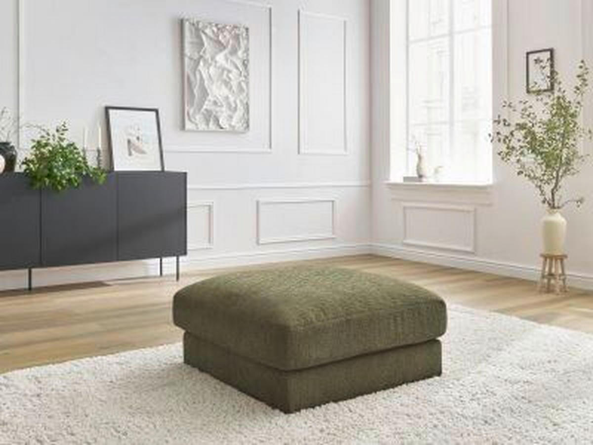 HOCKER LEONARD Struktur Grün  - Schwarz/Grün, MODERN, Kunststoff/Textil (86/43/86cm)