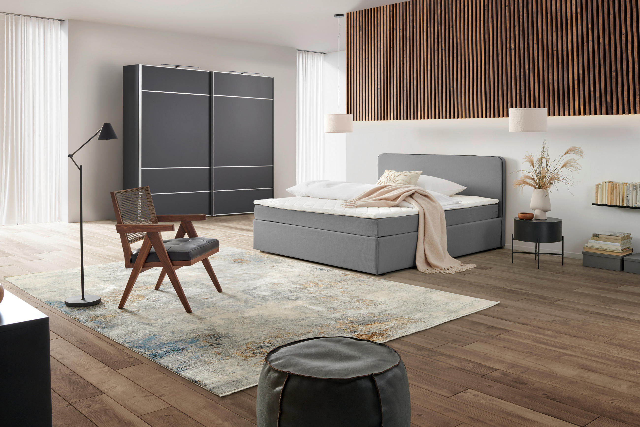 BOXBETT 160/200 cm  in Grau  - Grau, Konventionell, Holz (160/200cm) - P & B