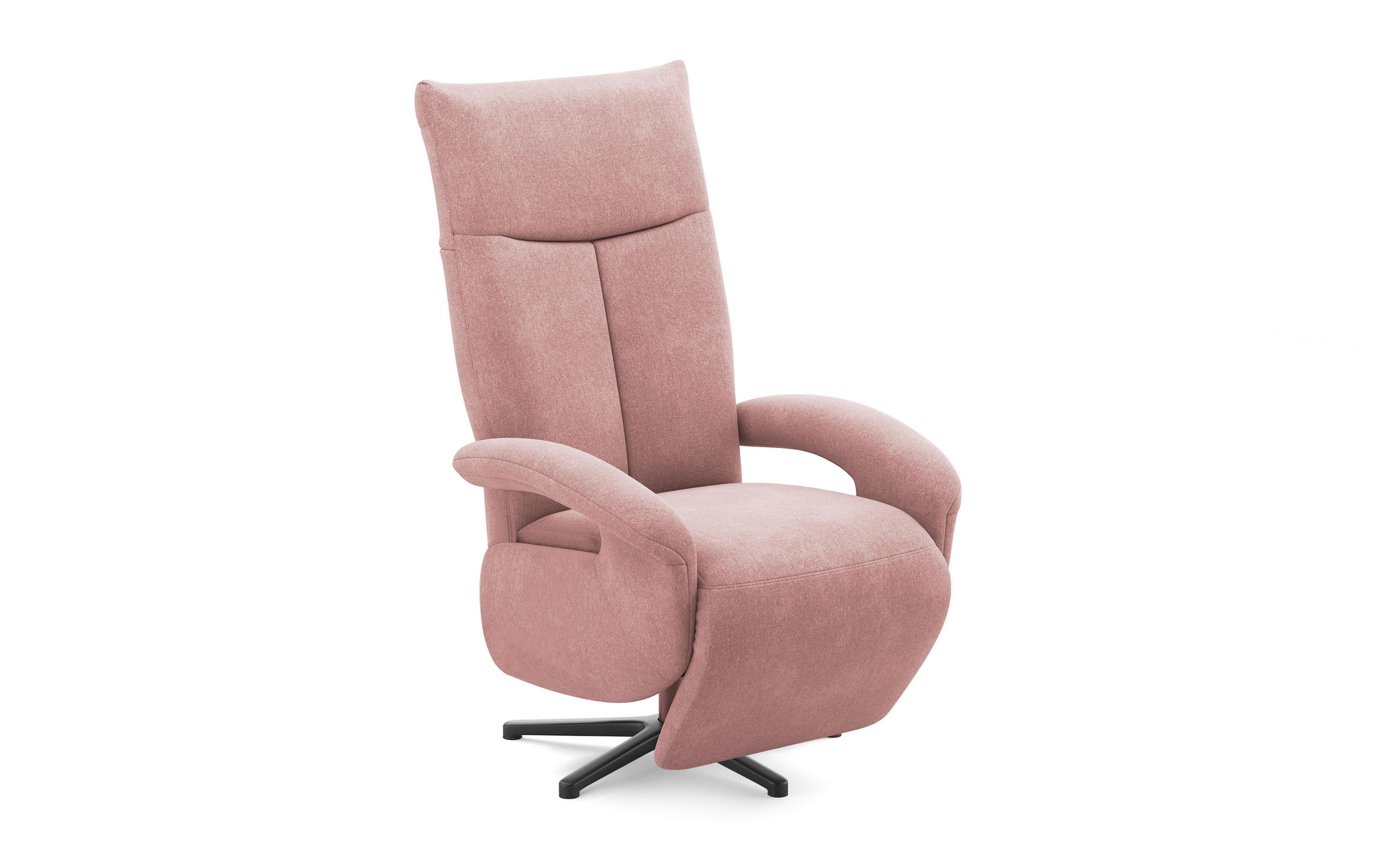 SESSEL in Mikrofaser Altrosa  - Schwarz/Altrosa, MODERN, Textil/Metall (74/112/82cm) - Sit & More
