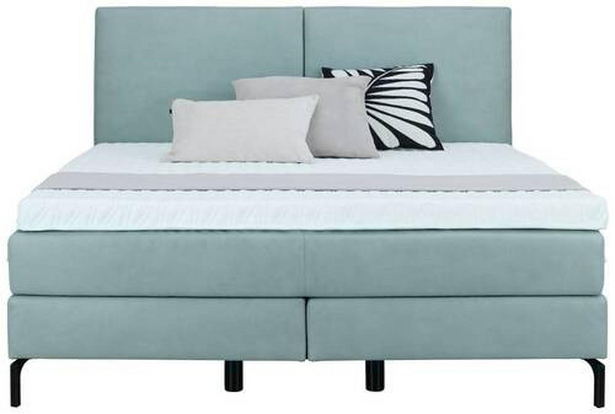 BOXSPRINGBETT 200/200 cm  in Jadegrün  - Jadegrün/Schwarz, Konventionell, Textil/Metall (200/200cm) - Dieter Knoll