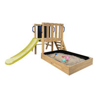HRACIA VEŽA - hnedá/limetková, Basics, drevo/plast (208,7/88/215cm) - Ambia Garden