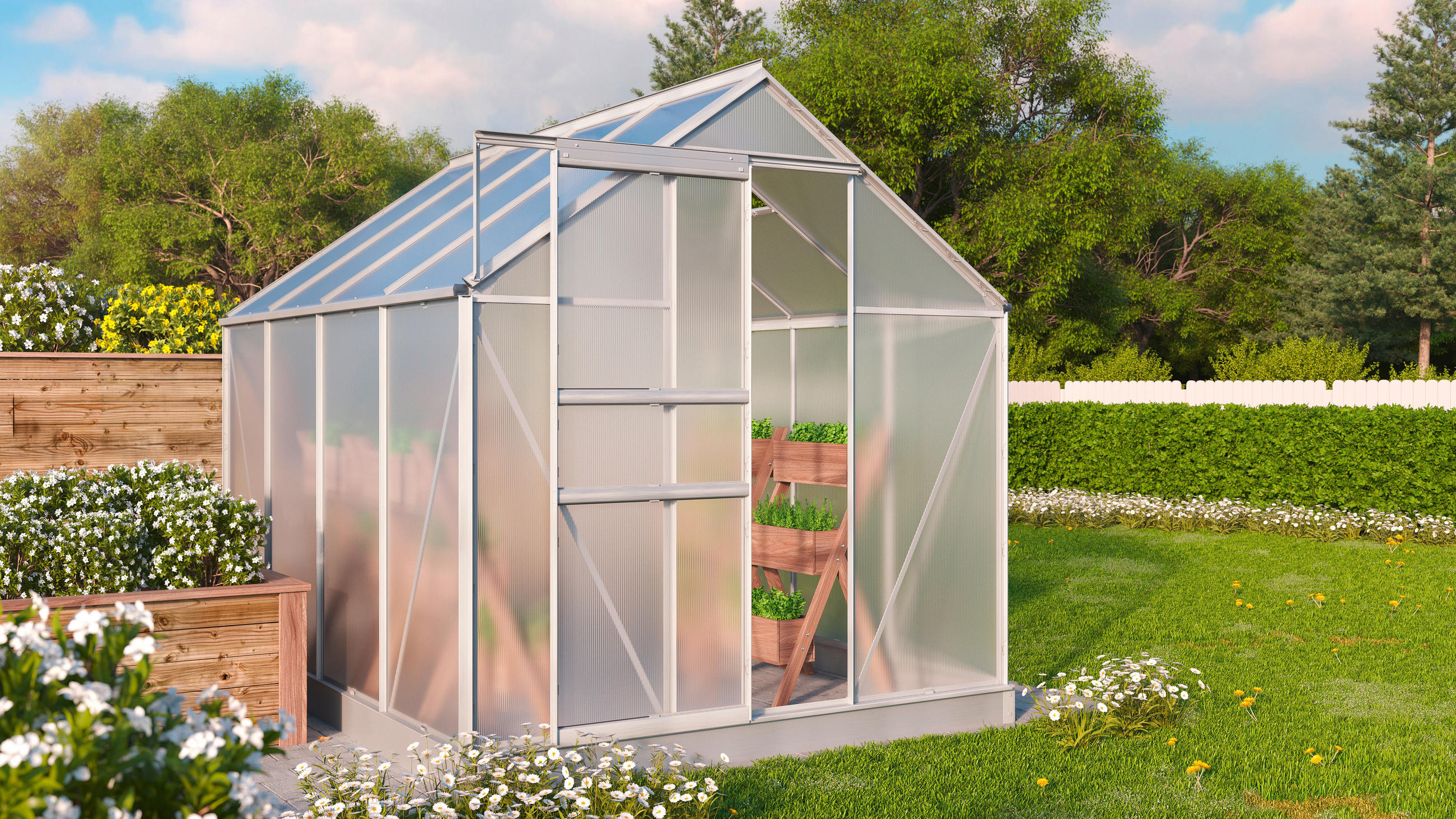 Gewächshausbausatz Comet 5000 5 m2 Metall/Kunststoff