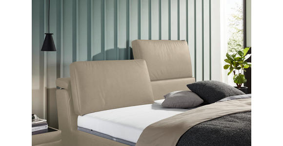 POLSTERBETT Matratze, Lattenrost Beige 180/200 cm - Hellbraun/Anthrazit, Design, Holz/Textil (180/200cm) - Johann Jakob