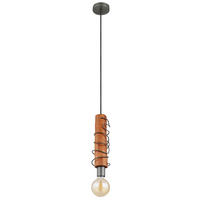 VISEČA SVETILKA  Alice      10/120 cm      E27 - siva/rjava, Natur, kovina/les (10/120cm) - Globo