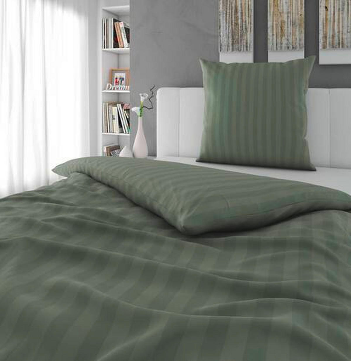 BETTWÄSCHE 2-teilig Dobby Satin 155/220 cm  - Mintgrün, KONVENTIONELL, Textil (155/220cm) - Novel