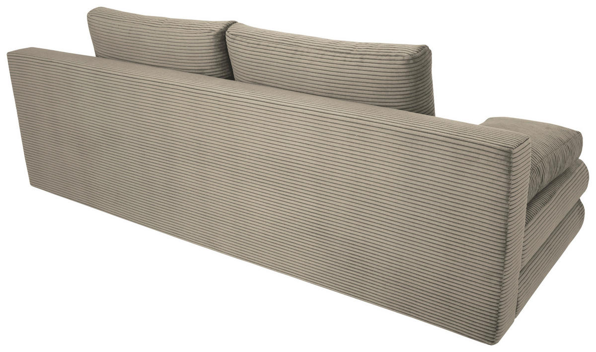 SCHLAFSOFA Cord Taupe  - Taupe/Schwarz, Design, Kunststoff/Textil (197/77/81cm) - home24