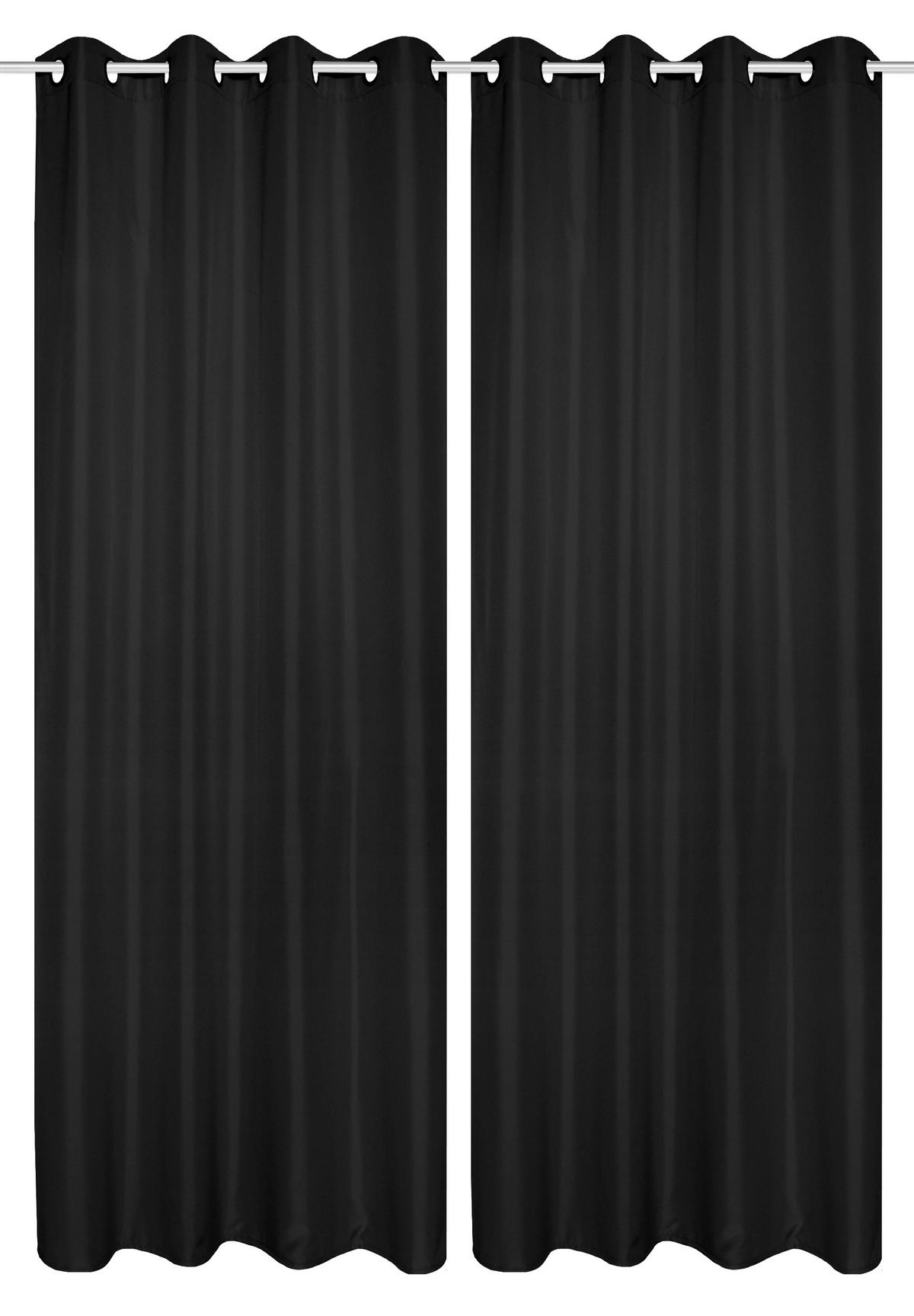 ÖSENSCHAL ATLANTIKA blickdicht 140/235 cm   - Schwarz, Basics, Textil (140/235cm)