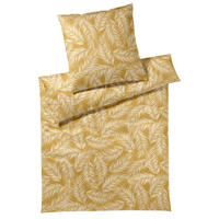 POSTELJNINA MAISON LEAVES 140/200 cm mako saten zlate barve  - zlate barve, Konvencionalno, tekstil (140/200cm) - Elegante