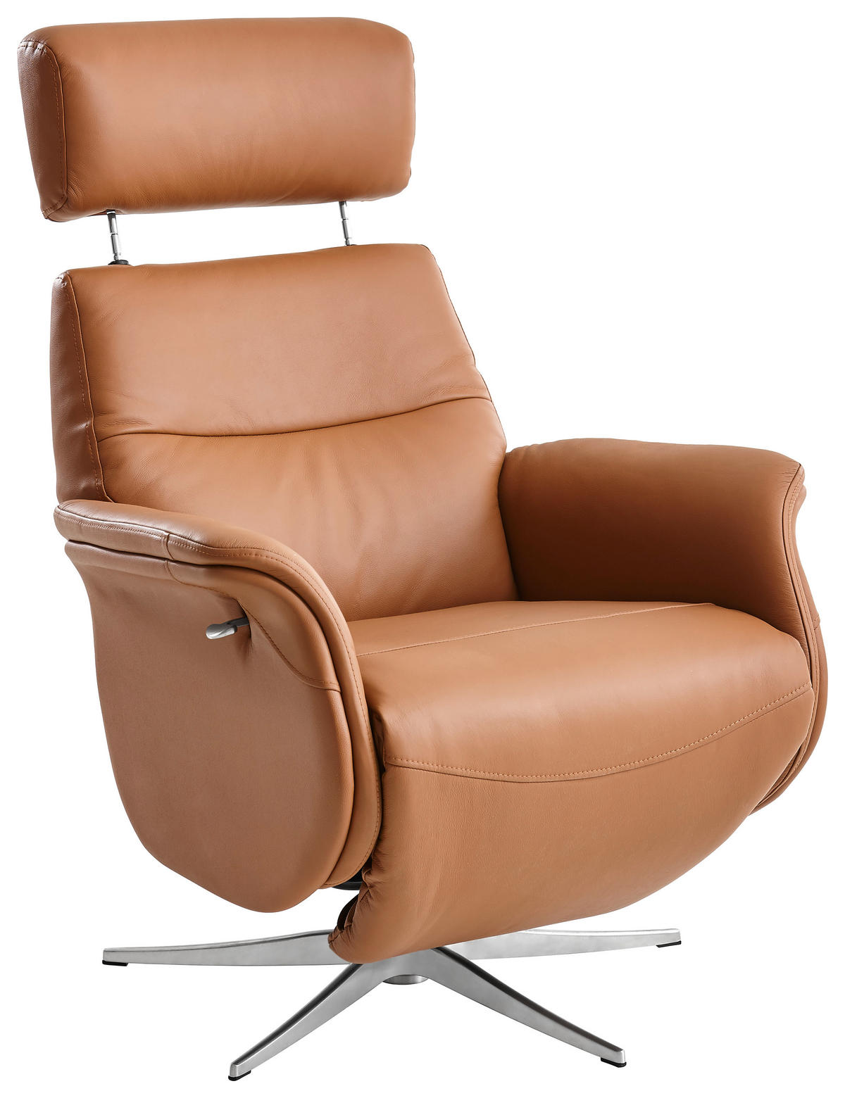 POČIVALNIK,  svetlo rjava kovina, tekstil, usnje - svetlo rjava/srebrne barve, Design, kovina/tekstil (76,80/78,70-119/82,6-150cm) - Xora