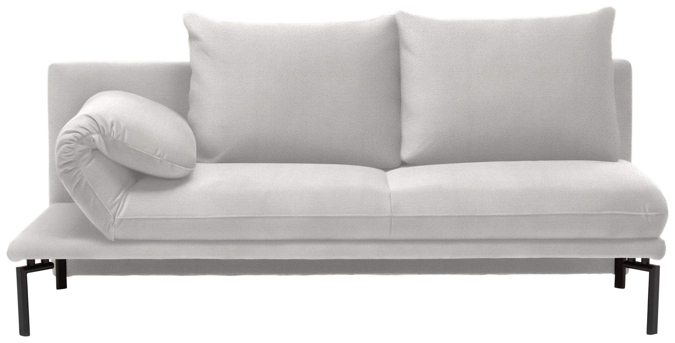 LIEGE Webstoff Weiß  - Schwarz/Weiß, Design, Textil/Metall (200/90/88cm) - Dieter Knoll
