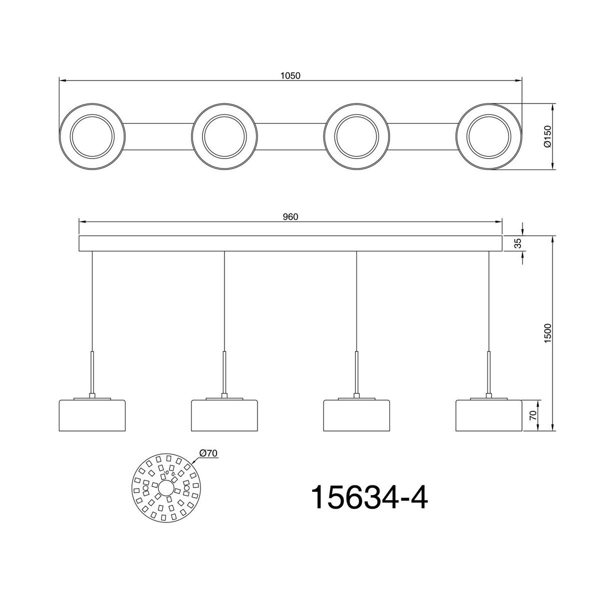 VISEČA LED-SVETILKA  FOGSY //4000 K/230 V/ - črna/prozorno, Design, kovina/umetna masa (105/15/150cm) - Globo