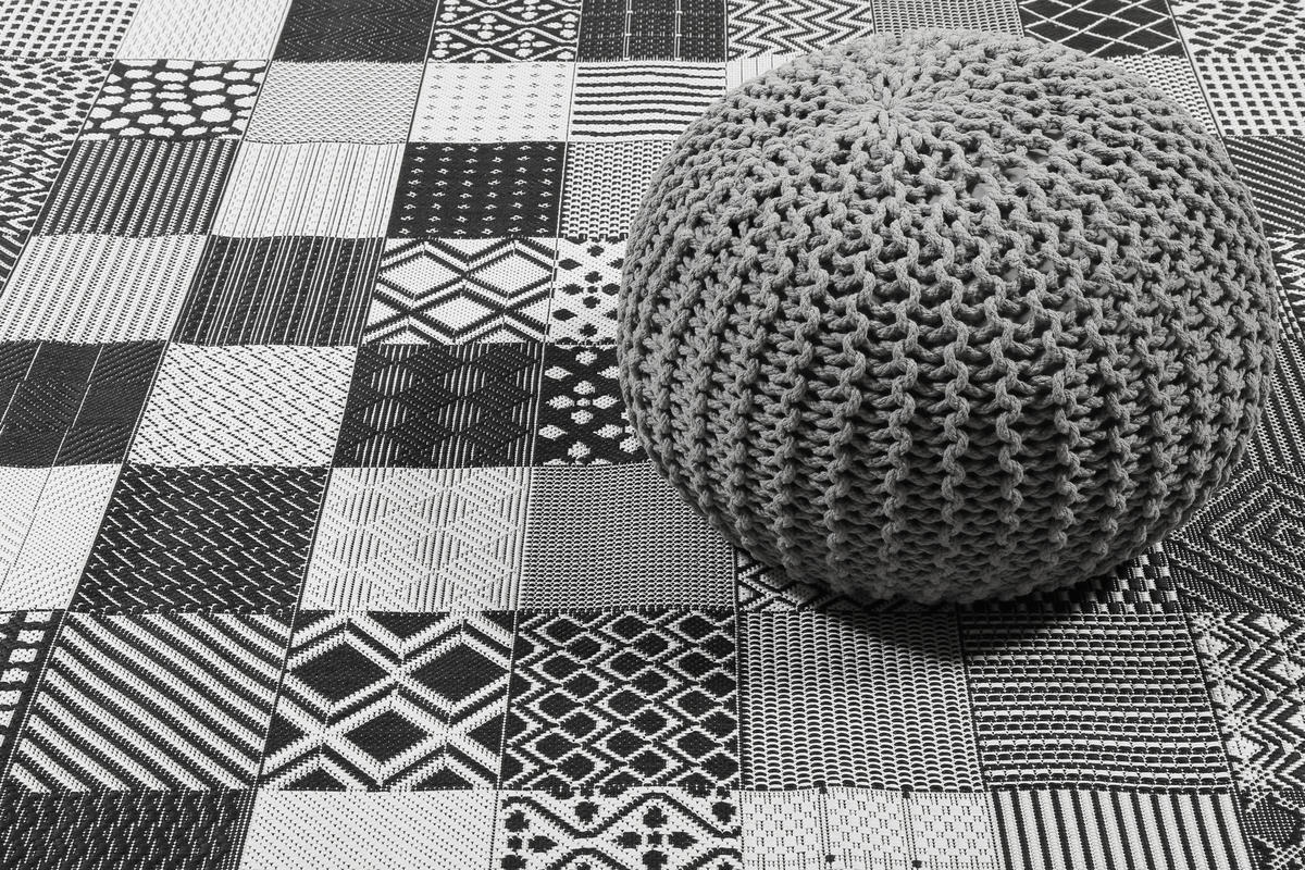 OUTDOORTEPPICH 120/170 cm Chester Schwarz, Weiß  - Schwarz/Weiß, KONVENTIONELL, Textil (120/170cm) - Esprit