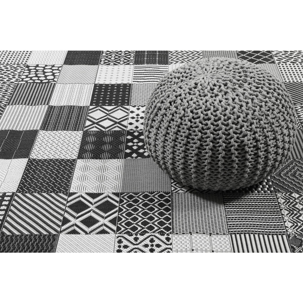 Thumbnail - Esprit Outdoorteppich Esprit, Schwarz, Weiß, Textil, Patchwork, rechteckig, 160x225 cm, Textiles Vertrauen - Oeko-Tex®, ...