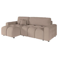 ECKSOFA Luki Taupe Bouclé  - Taupe/Schwarz, Design, Kunststoff/Textil (233/142cm) - Livetastic