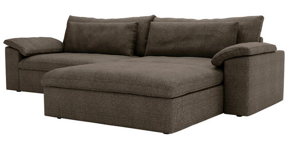 ECKSOFA  in Webstoff Braun  306/198 cm  - Schwarz/Braun, MODERN, Kunststoff/Textil (306/198cm) - Carryhome