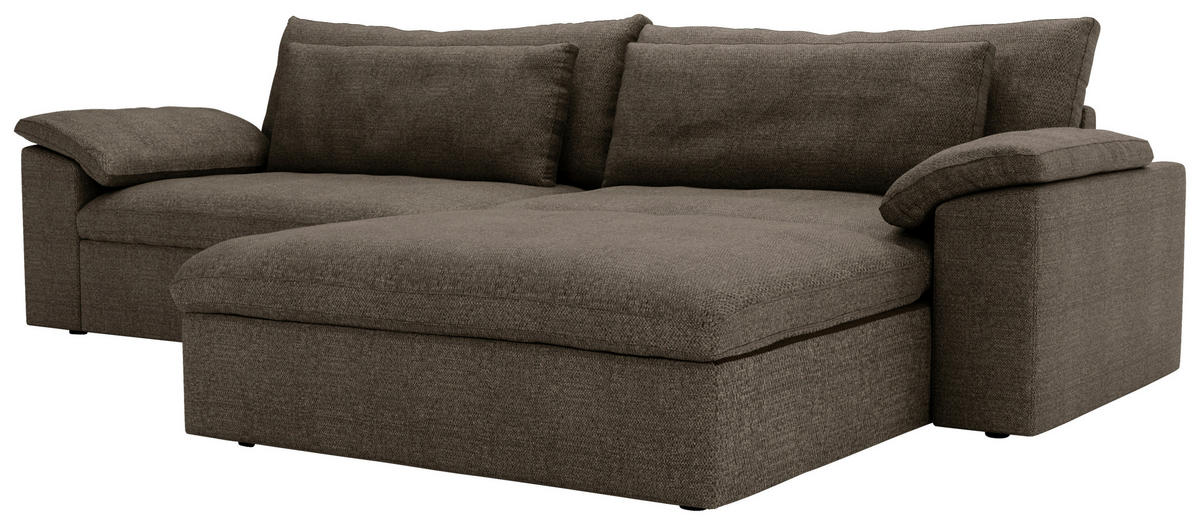 ECKSOFA  in Webstoff Braun  306/198 cm  - Schwarz/Braun, MODERN, Kunststoff/Textil (306/198cm) - Carryhome