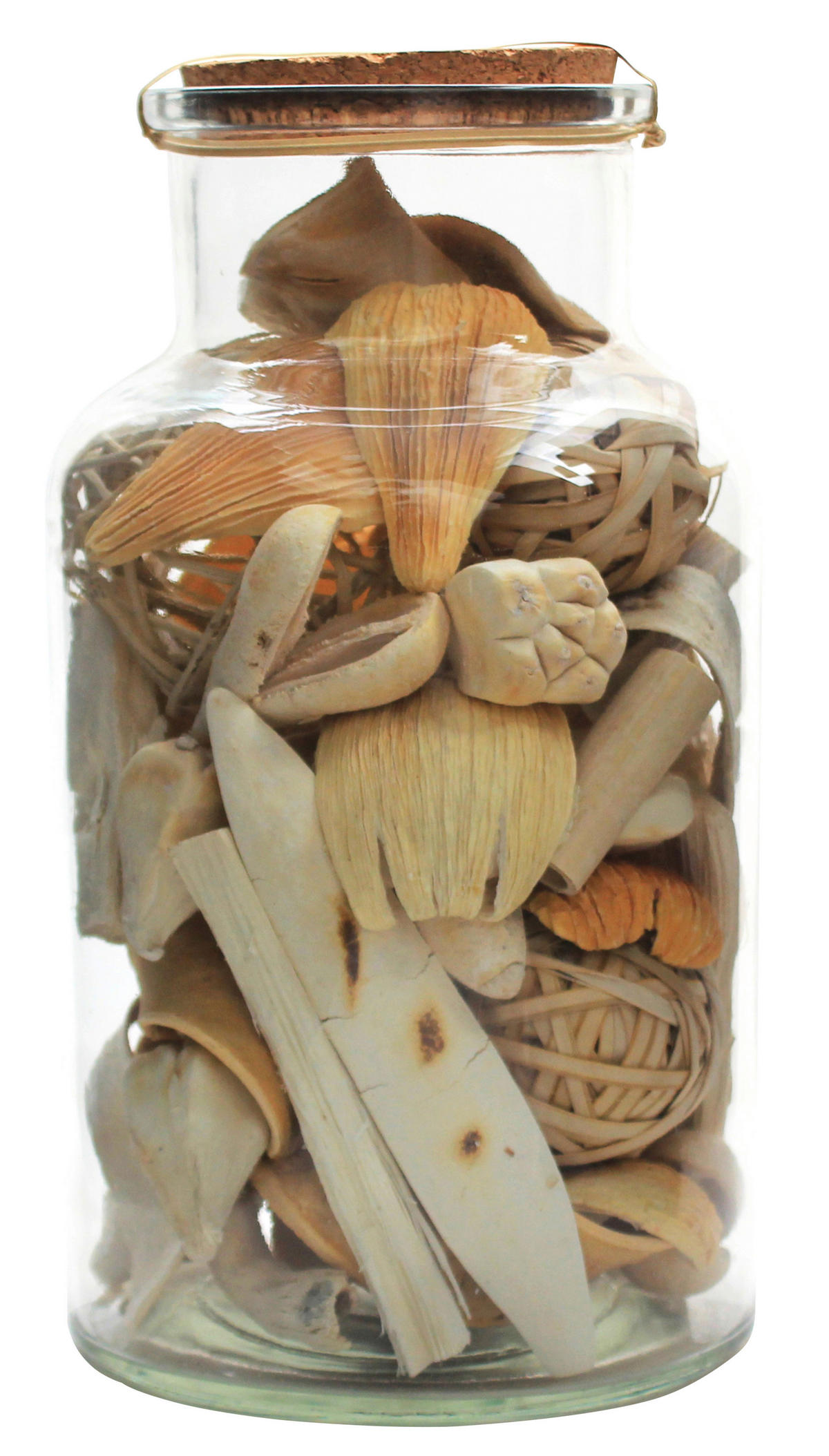 DEKOFLASCHE - Naturfarben, LIFESTYLE, Glas/Naturmaterialien (14/27/14cm) - Kayoom