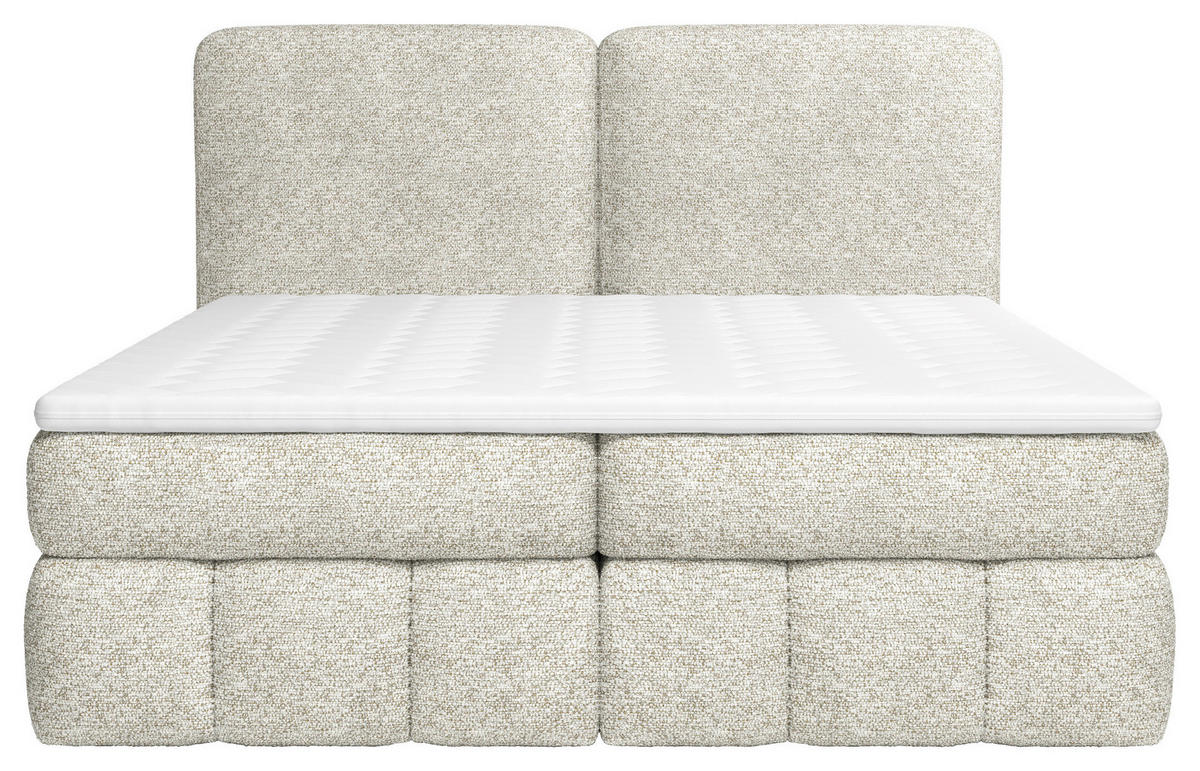 BOXBETT 140/200 cm,  in Naturfarben, Bettkasten, Topper, Matratzen, H3 = fest  - Schwarz/Naturfarben, KONVENTIONELL, Kunststoff/Textil (140/200cm) - Carryhome