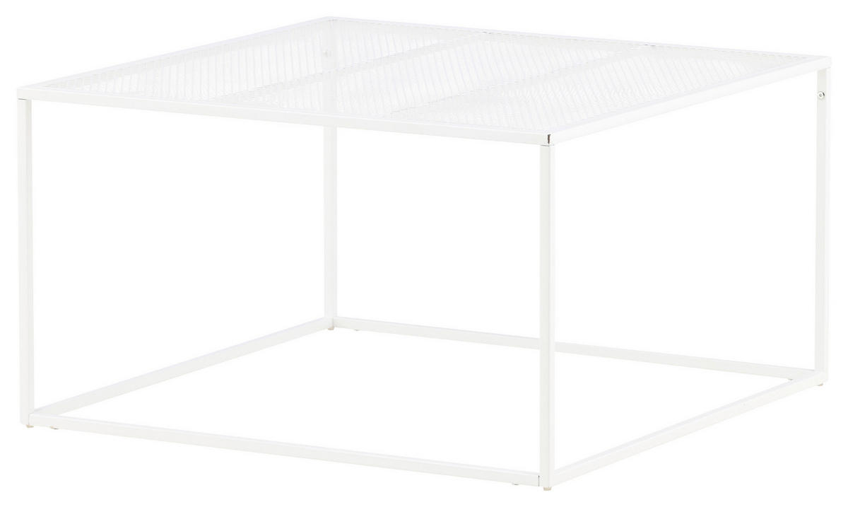 COUCHTISCH 80/80/45 cm quadratisch Weiß  - Weiß, Design, Metall (80/80/45cm) - Livetastic