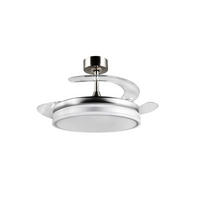 DECKENVENTILATOR - Klar/Nickelfarben, Design, Kunststoff/Metall (48/4cm)