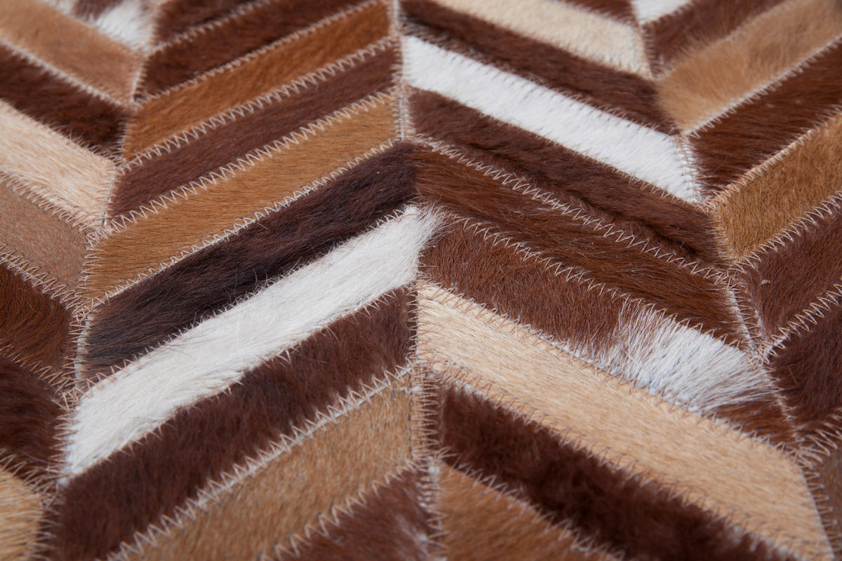 KOŽNI TEPIH 200/290 cm   bež  Patchwork  - bež, Natur, koža/tekstil (200/290cm)