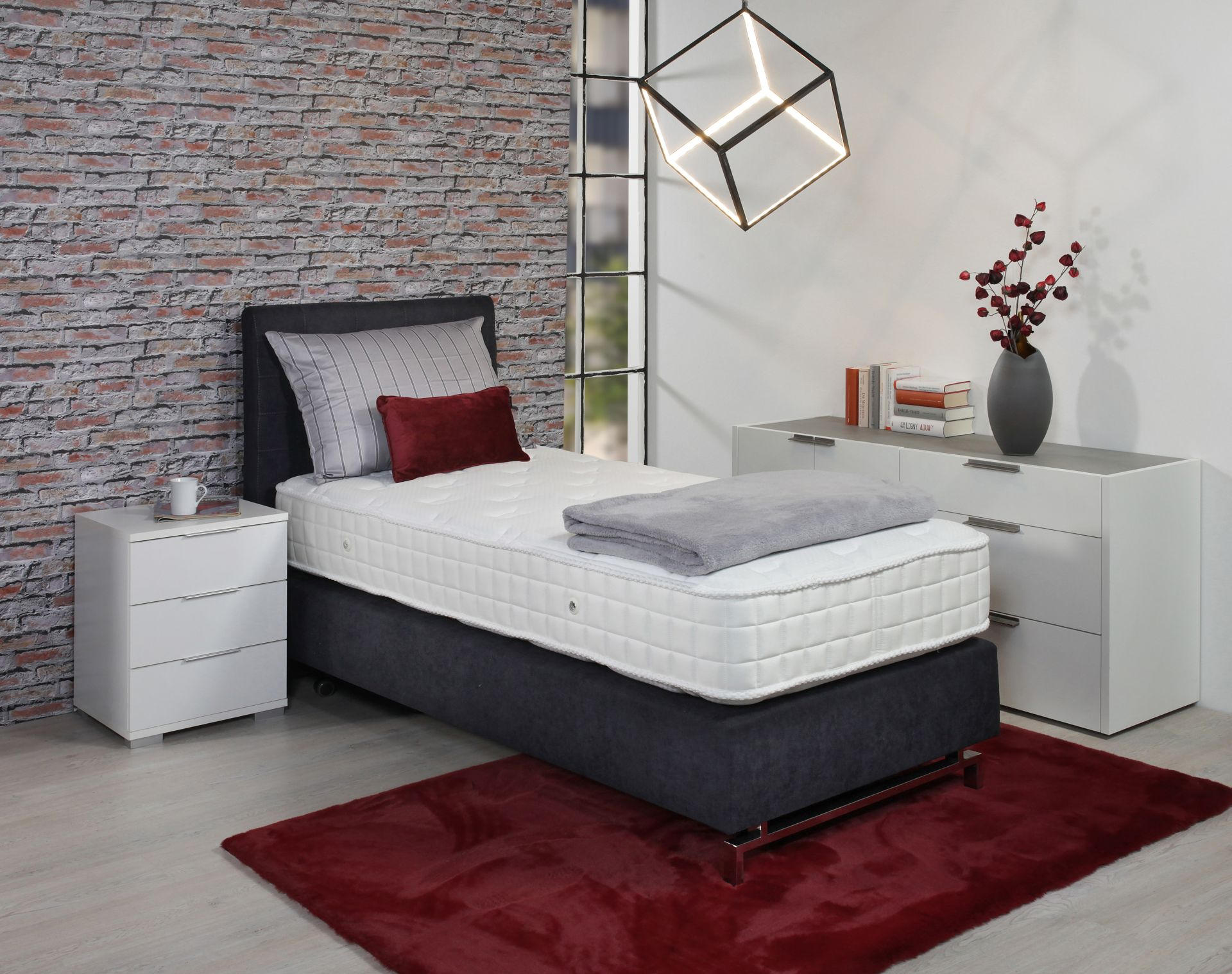 BOXSPRING KREVET 90/200 cm     siva  - siva/crna, Moderno (90/200cm) - Hom`in