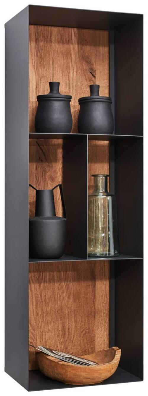 WANDREGAL  35/106/24 cm  - Eichefarben/Anthrazit, Natur, Holz/Metall (35/106/24cm) - Valnatura
