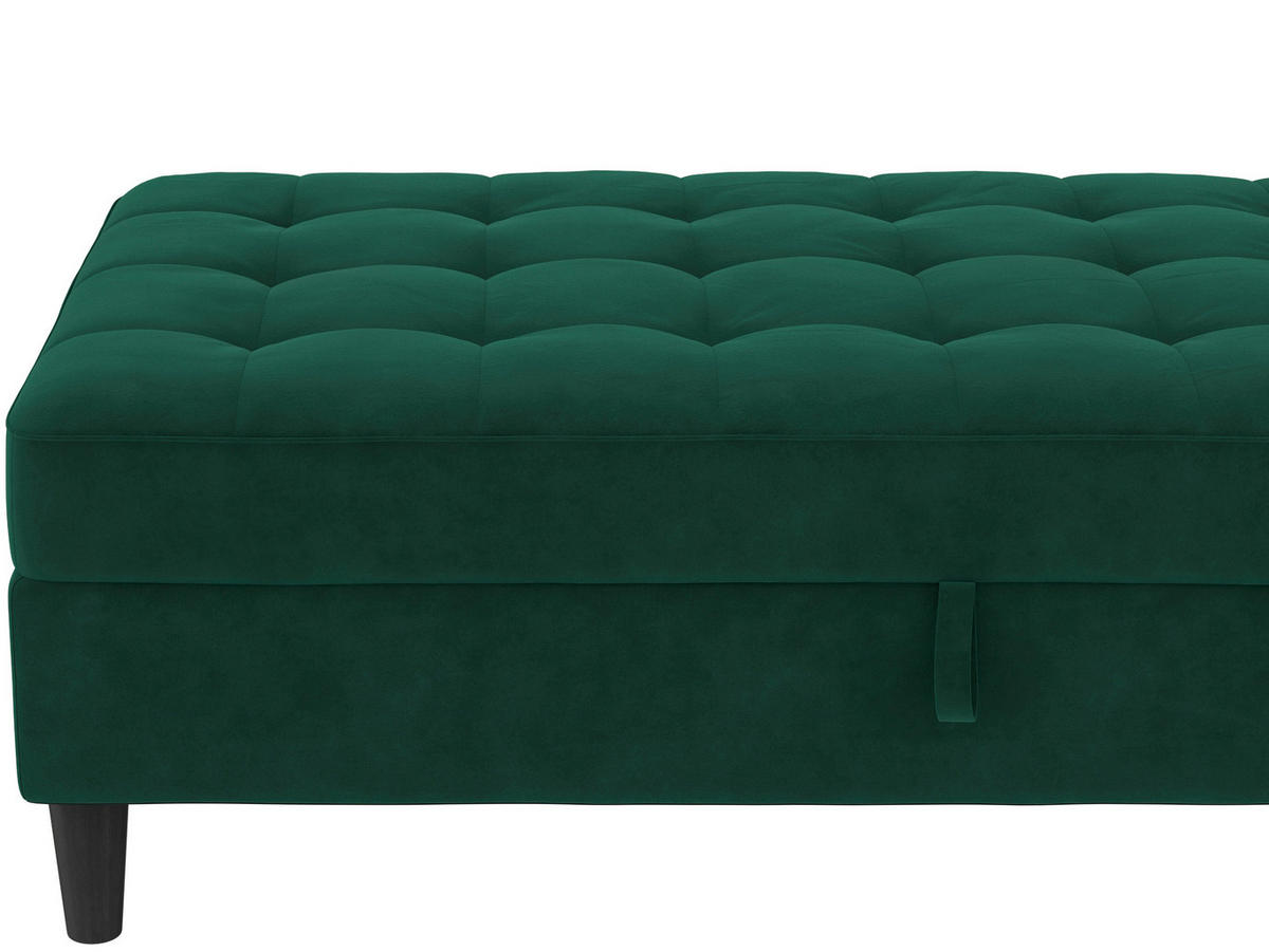 HOCKER in Textil Dunkelgrün  - Dunkelgrün/Schwarz, Basics, Kunststoff/Textil (130/43/69cm) - Livetastic