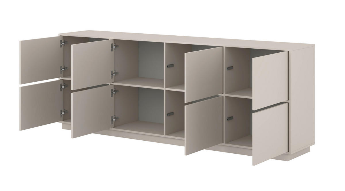SIDEBOARD Japandi 220,5/82,5/41,5 cm  - Kaschmir, Design, Holzwerkstoff (220,5/82,5/41,5cm) - MID.YOU