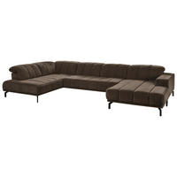 SALON PANORAMIQUE in Velours Braun  - noir/marron, Design, textile/métal (219/383/195cm) - Beldomo Style