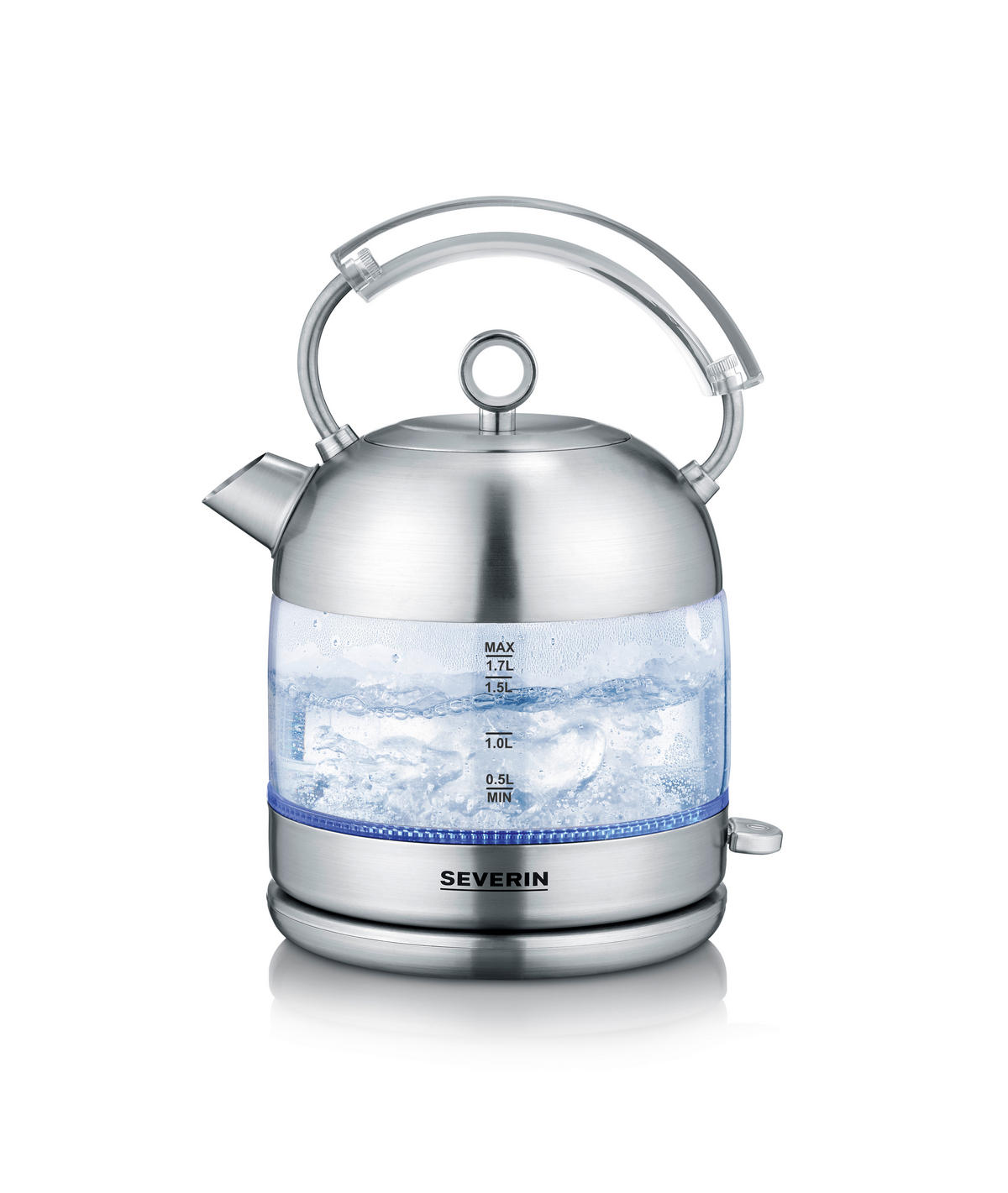 WASSERKOCHER 1,7 L  - Silberfarben, Basics, Metall (18,5/29,5/22,5cm) - Severin