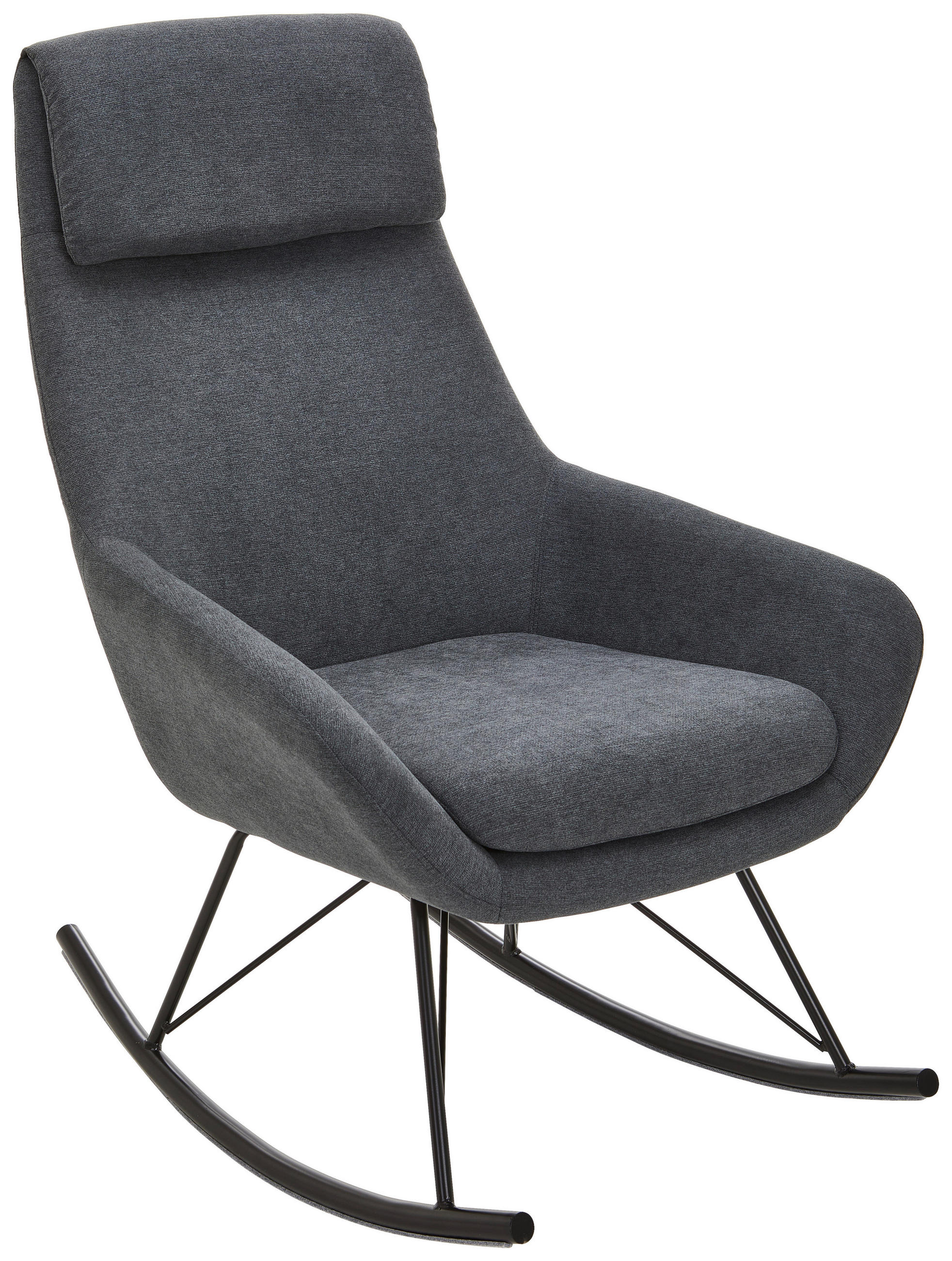 SCHAUKELSESSEL Webstoff    - Schwarz/Grau, Design, Textil/Metall (73/108/87cm) - Carryhome