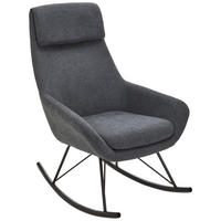 SCHAUKELSESSEL Webstoff Grau, Schwarz    - Schwarz/Grau, Design, Textil/Metall (73/108/87cm) - Carryhome