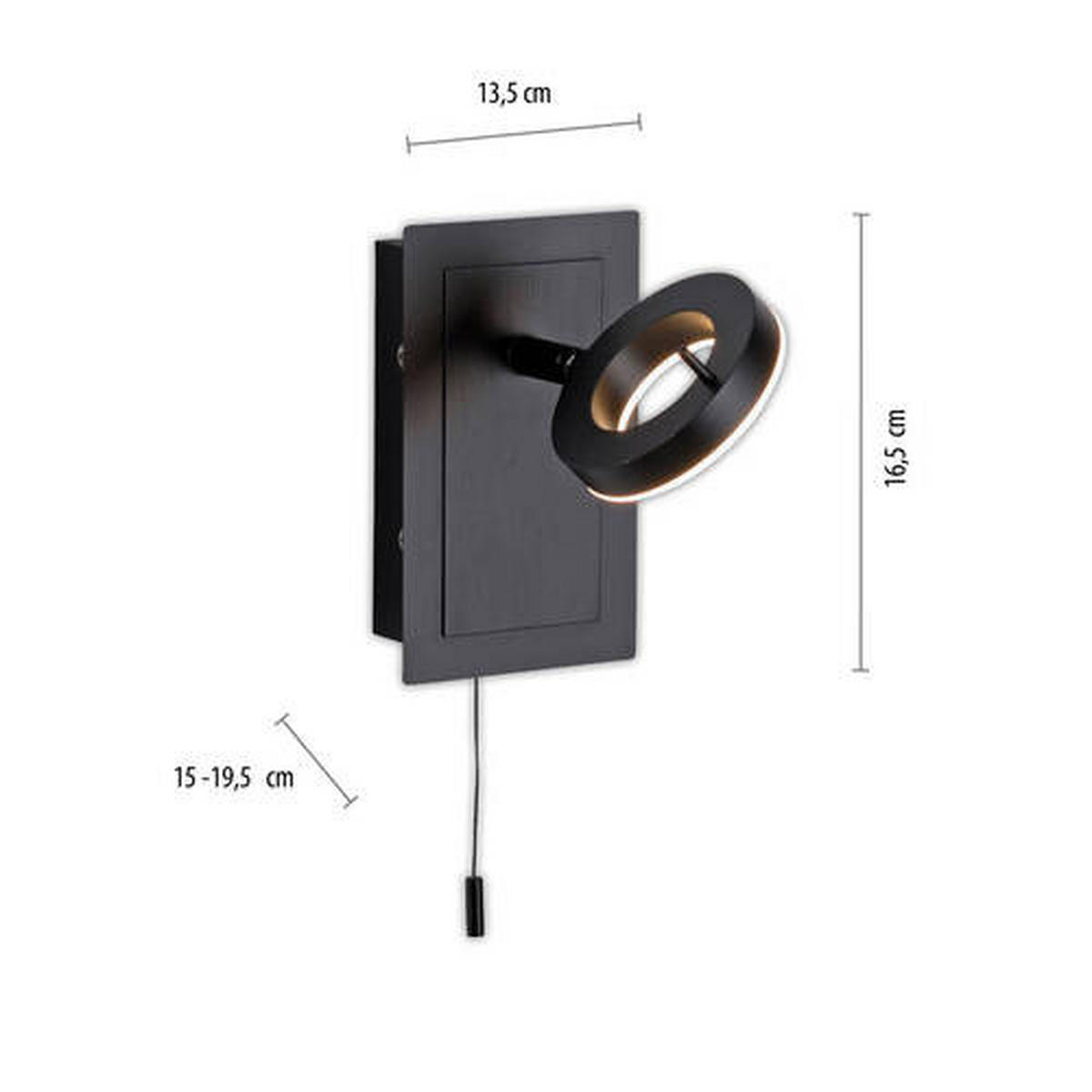 BADEZIMMER-WANDLEUCHTE - Anthrazit, Design, Kunststoff/Metall (16,5/13,5/19,5cm) - Paul Neuhaus