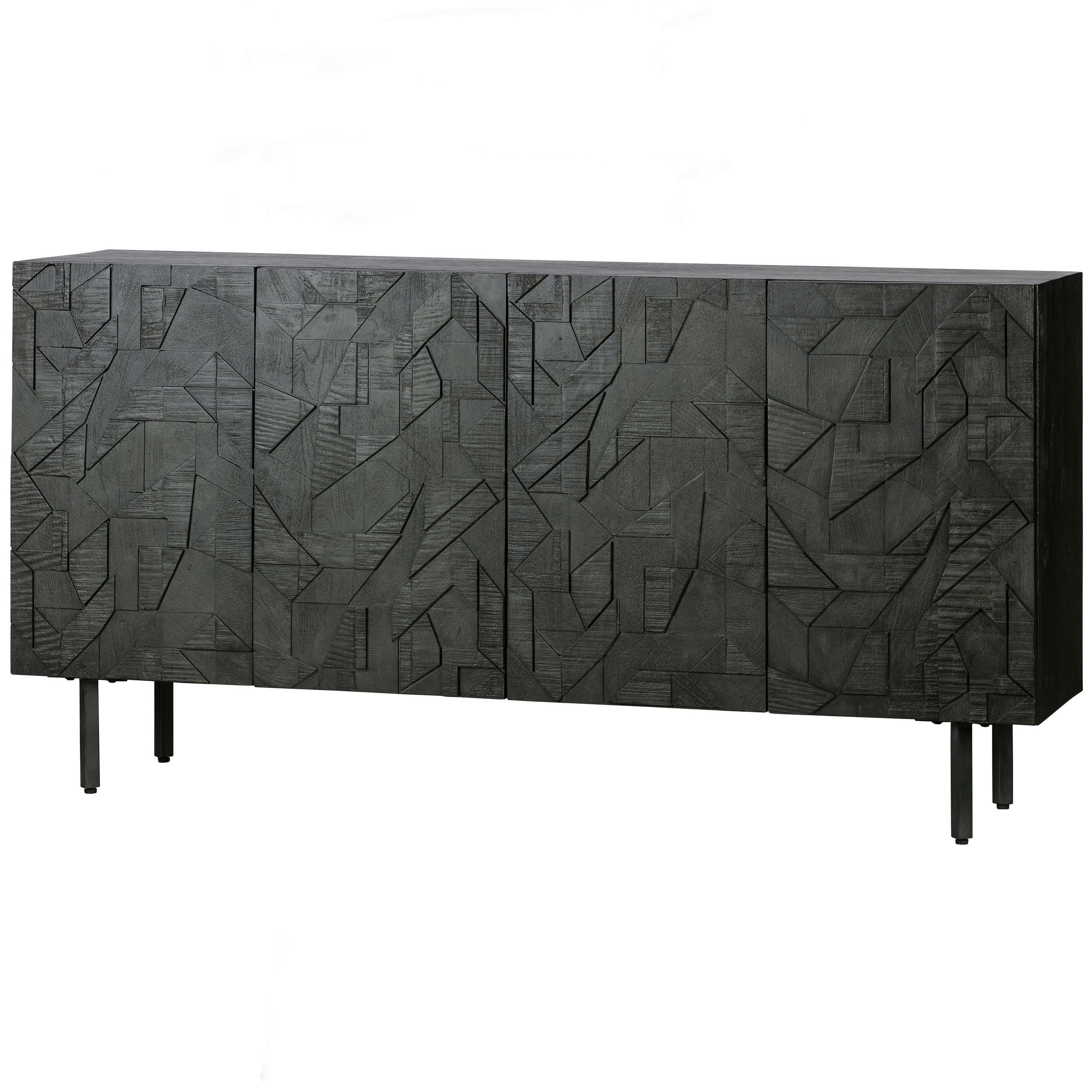 KOMMODE Counter, 160/83/40 cm,  - Schwarz, Design, Holz/Metall (160/83/40cm) - Livetastic