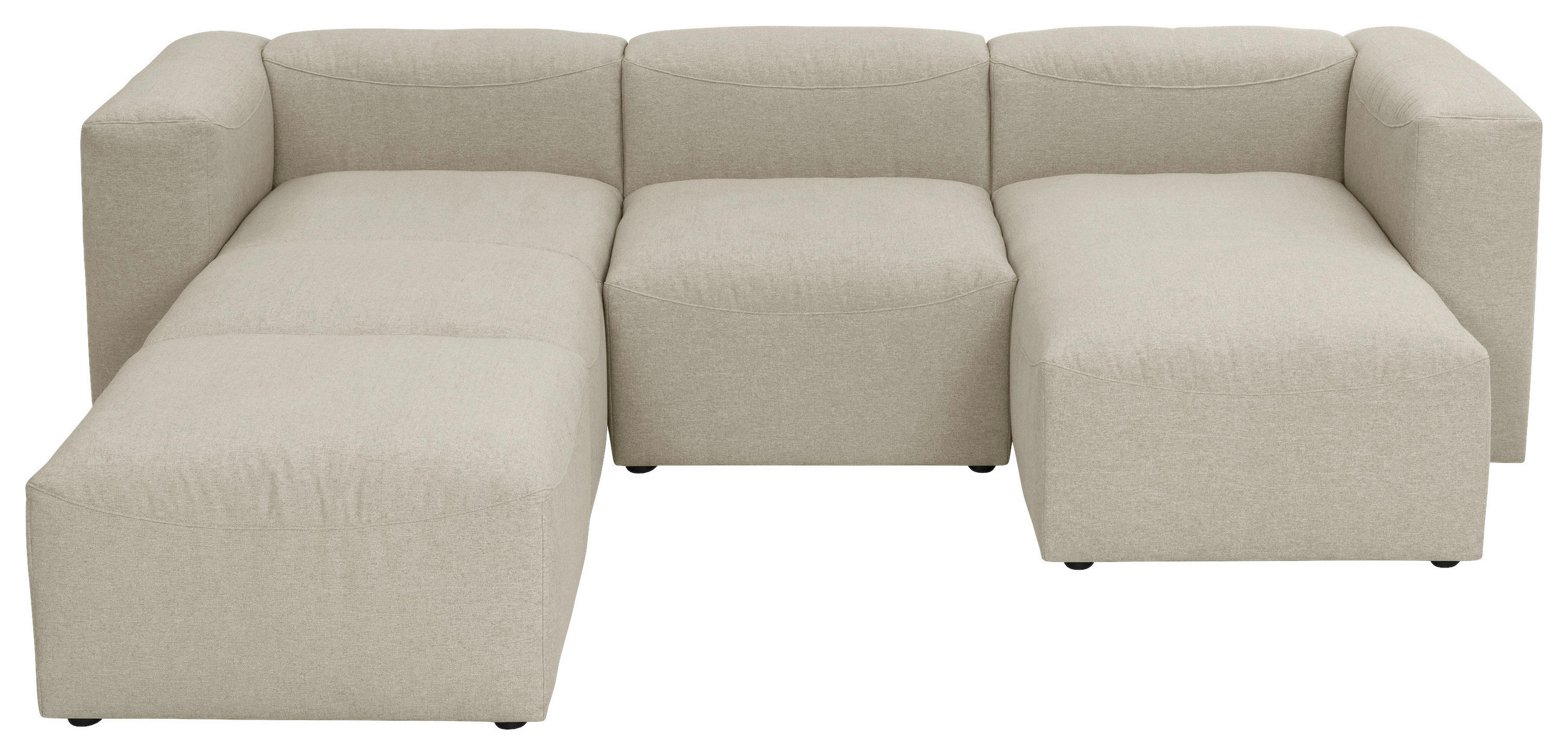 WOHNLANDSCHAFT LENA in Flachgewebe Creme  - Creme, Design, Kunststoff/Textil (235/275/160cm) - Max Winzer