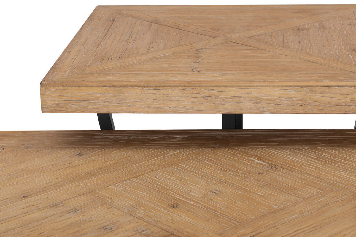 COUCHTISCH Tanne furniert quadratisch Naturfarben, Schwarz  - Schwarz/Naturfarben, Design, Holz/Holzwerkstoff (118/45/78cm) - P & B