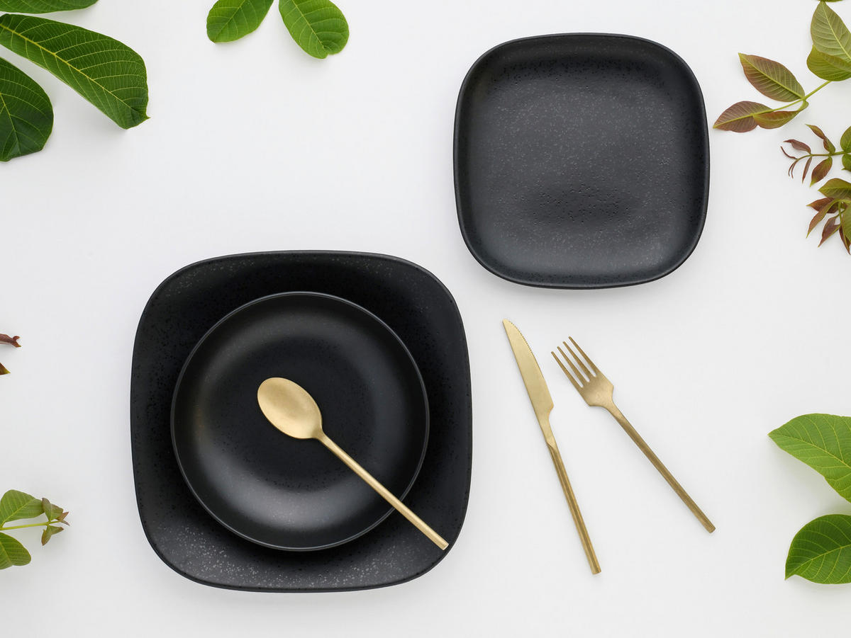 JÍDELNÍ SOUPRAVA, kamenina - černá, Basics, keramika - Creatable