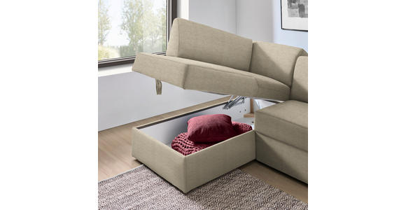 ECKSOFA in Webstoff Beige  165/224 cm  - Beige/Schwarz, KONVENTIONELL, Kunststoff/Textil (165/224cm) - Xora