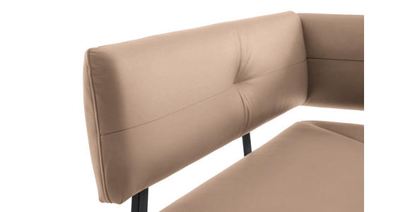 ECKBANK 150/190 cm in Beige - Beige/Schwarz, MODERN, Textil/Metall (150/190cm) - Cantus