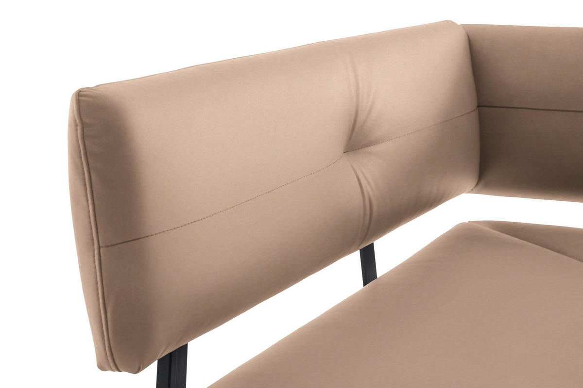 ECKBANK 150/190 cm  in Beige  - Beige/Schwarz, MODERN, Textil/Metall (150/190cm) - Cantus