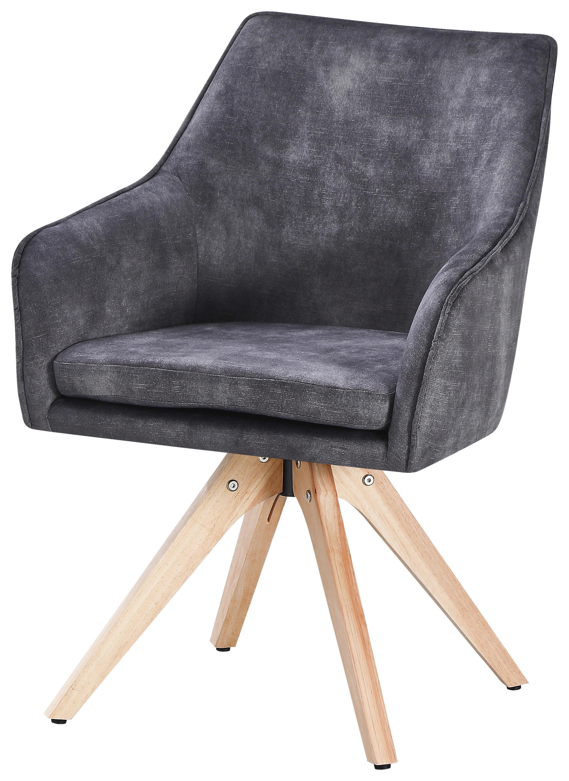 Polsterstuhl Lisa Samt Schwarz Echtholz Beine