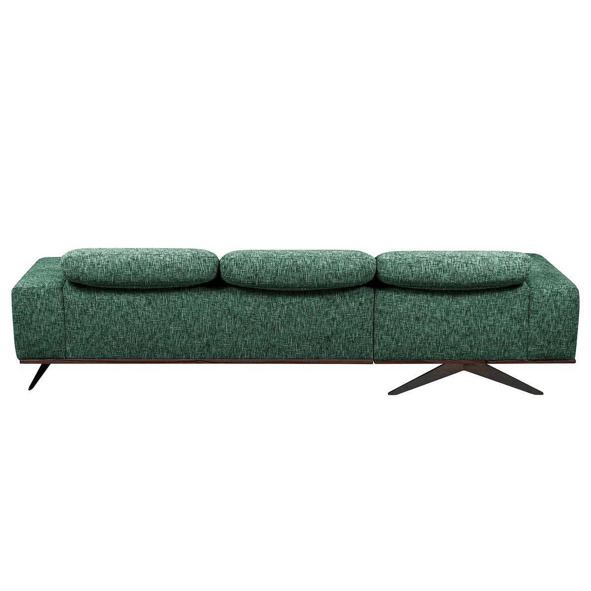 ECKSOFA PORTLAND in Struktur Grün Kopfteilverstellung  187/295 cm  - Schwarz/Grün, Design, Holz/Textil (187/295cm) - Livetastic