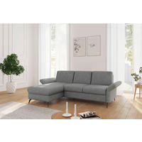 ECKSOFA ROCHELLE E Grau Flachgewebe  - Schwarz/Grau, KONVENTIONELL, Textil/Metall (164/251cm) - Sit & More