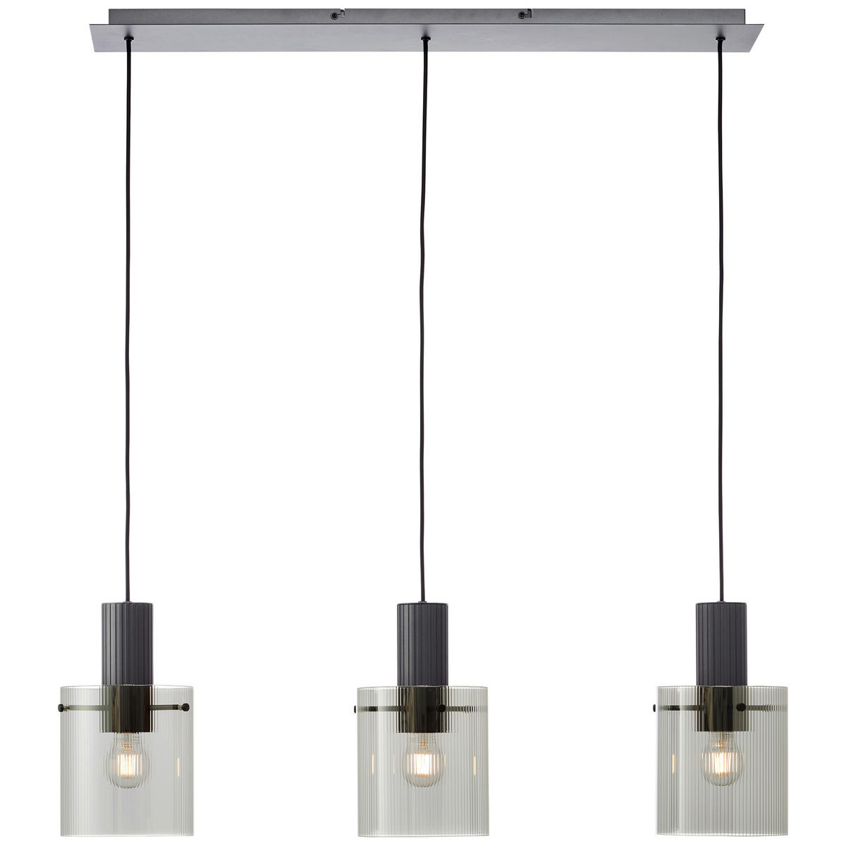 PENDELLEUCHTE 98/150/18 cm   - Anthrazit, Trend, Glas/Metall (98/150/18cm) - Brilliant