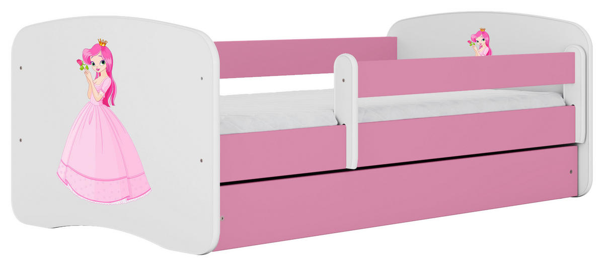 KINDER-/JUNIORBETT 80/160 cm  in Weiß, Pink  - Pink/Birkefarben, MODERN, Holz/Holzwerkstoff (80/160cm) - MID.YOU
